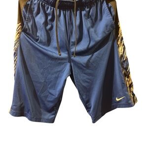 Nike Men's Blue and Gold Athletic Shorts